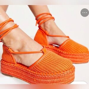 ASOS Bright Orange Espadrille Flats